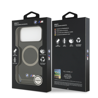 Apple iPhone 17 Pro Max Kılıf BMW Orjinal Lisanslı M-safe Şarj Özellikli Metal Buton Tasarımlı IML Baskılı M Dizayn Kapak - 9