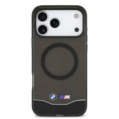 Apple iPhone 17 Pro Max Kılıf BMW Orjinal Lisanslı M-safe Şarj Özellikli Metal Buton Tasarımlı Tranparan M Dizayn Kapak - 4