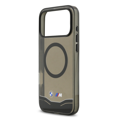 Apple iPhone 17 Pro Max Kılıf BMW Orjinal Lisanslı M-safe Şarj Özellikli Metal Buton Tasarımlı Tranparan M Dizayn Kapak - 7