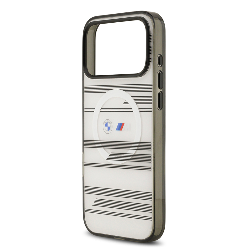 Apple iPhone 17 Pro Max Kılıf BMW Orjinal Lisanslı M-safe Şarj Özellikli Metal Kamera Butonlu Yatay Şeritli M Dizayn Kapak - 9