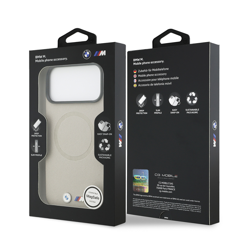 Apple iPhone 17 Pro Max Kılıf BMW Orjinal Lisanslı M-safe Şarj Özellikli Metal Logolu Delikli M Dizayn Deri Kapak - 39