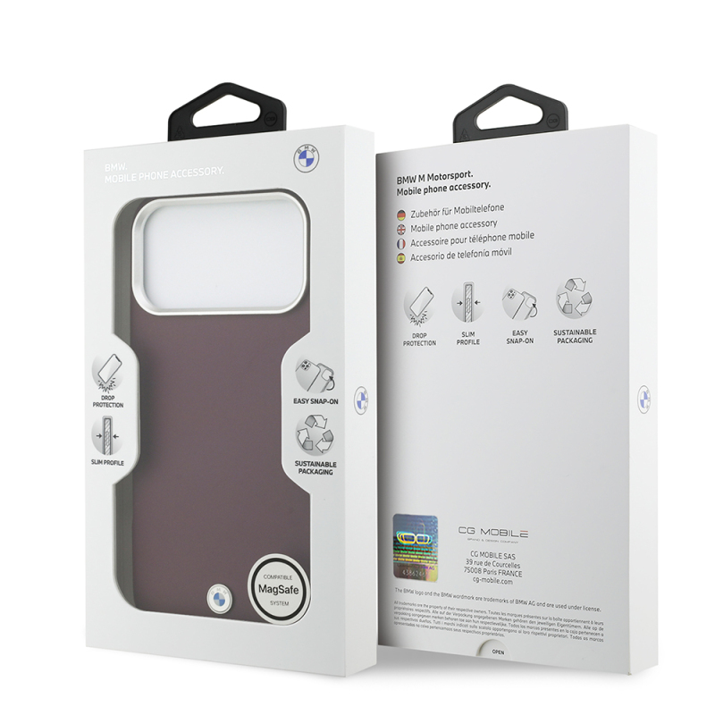 Apple iPhone 17 Pro Max Kılıf BMW Orjinal Lisanslı M-safe Şarj Özellikli Metal Logolu Tam Kaplama Deri Kapak - 30