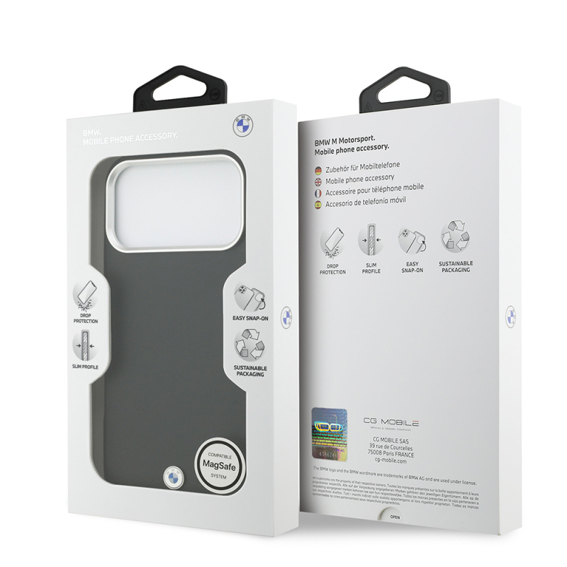 Apple iPhone 17 Pro Max Kılıf BMW Orjinal Lisanslı M-safe Şarj Özellikli Metal Logolu Tam Kaplama Deri Kapak - 33