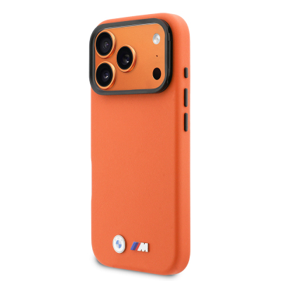 Apple iPhone 17 Pro Max Kılıf BMW Orjinal Lisanslı M-safe Şarj Özellikli Standlı Metal Kamera Çerçeveli M Logolu PU Deri Kapak - 2