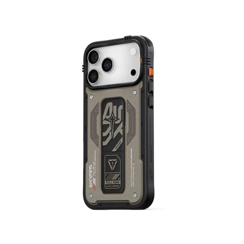 Apple iPhone 17 Pro Max Kılıf Desenli Airbag Tasarımlı Standlı Skinarma Aegis Kapak - 7