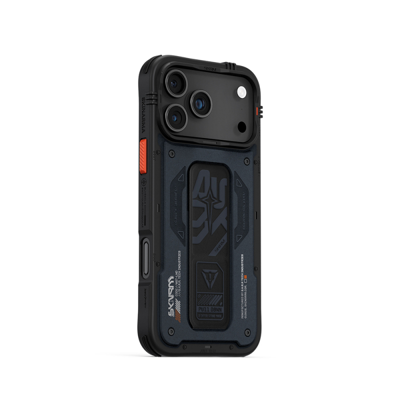 Apple iPhone 17 Pro Max Kılıf Desenli Airbag Tasarımlı Standlı Skinarma Aegis Kapak - 4