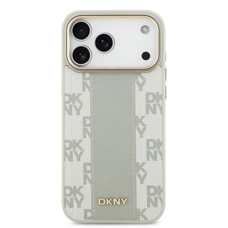 Apple iPhone 17 Pro Max Kılıf DKNY Orjinal Lisanslı M-safe Şarj Özellikli 3D Yazılı Checkered Pattern Kapak - 11