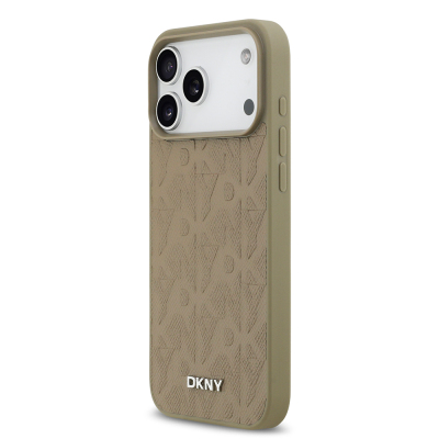 Apple iPhone 17 Pro Max Kılıf DKNY Orjinal Lisanslı M-safe Şarj Özellikli 3D Yazılı Grid Pattern Kapak - 11