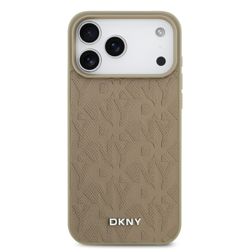 Apple iPhone 17 Pro Max Kılıf DKNY Orjinal Lisanslı M-safe Şarj Özellikli 3D Yazılı Grid Pattern Kapak - 12