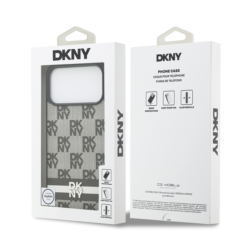 Apple iPhone 17 Pro Max Kılıf DKNY Orjinal Lisanslı M-safe Şarj Özellikli 3D Yazılı Metal Logolu Kapak - 9