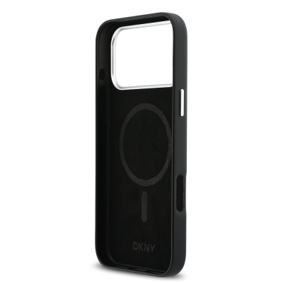 Apple iPhone 17 Pro Max Kılıf DKNY Orjinal Lisanslı M-safe Şarj Özellikli PU Büyük Dikey Logolu Kapak - 10