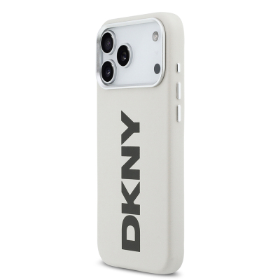 Apple iPhone 17 Pro Max Kılıf DKNY Orjinal Lisanslı M-safe Şarj Özellikli PU Büyük Dikey Logolu Kapak - 12