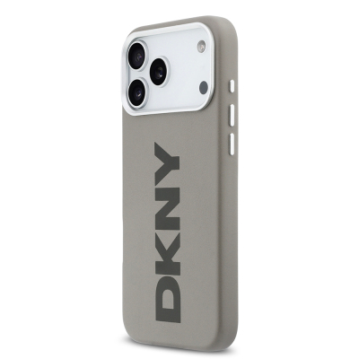 Apple iPhone 17 Pro Max Kılıf DKNY Orjinal Lisanslı M-safe Şarj Özellikli PU Büyük Dikey Logolu Kapak - 19