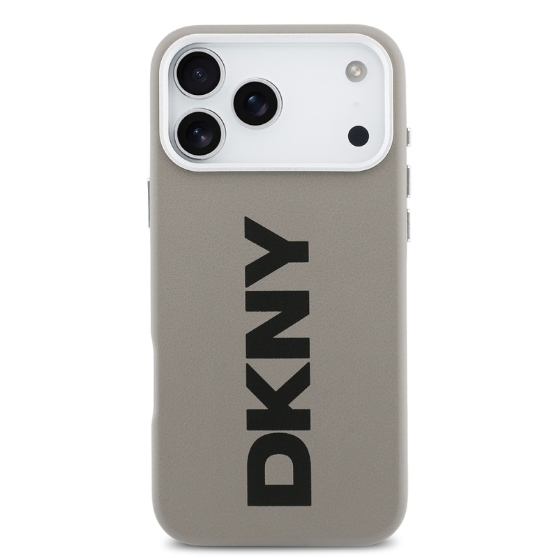 Apple iPhone 17 Pro Max Kılıf DKNY Orjinal Lisanslı M-safe Şarj Özellikli PU Büyük Dikey Logolu Kapak - 20