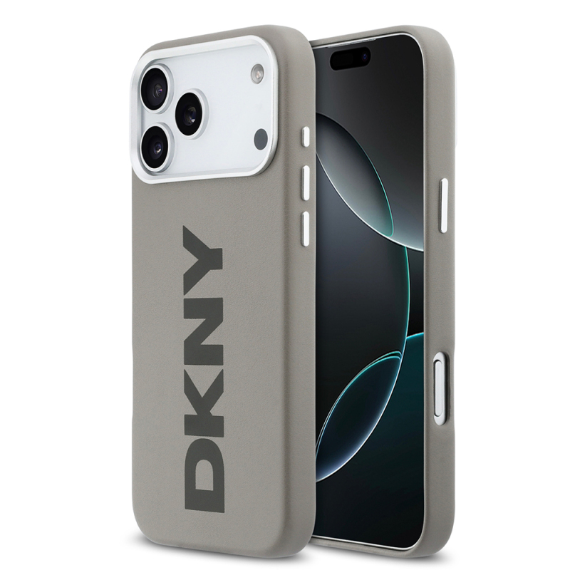 Apple iPhone 17 Pro Max Kılıf DKNY Orjinal Lisanslı M-safe Şarj Özellikli PU Büyük Dikey Logolu Kapak - 4