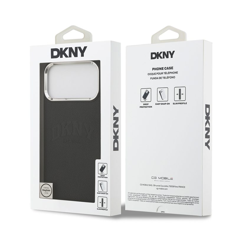 Apple iPhone 17 Pro Max Kılıf DKNY Orjinal Lisanslı M-safe Şarj Özellikli PU Deri Kabartmalı Kapak - 16