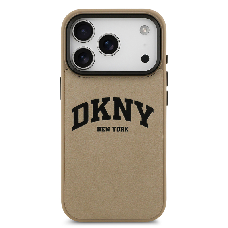 Apple iPhone 17 Pro Max Kılıf DKNY Orjinal Lisanslı M-safe Şarj Özellikli PU Deri Kabartmalı Kapak - 5