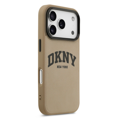 Apple iPhone 17 Pro Max Kılıf DKNY Orjinal Lisanslı M-safe Şarj Özellikli PU Deri Kabartmalı Kapak - 6