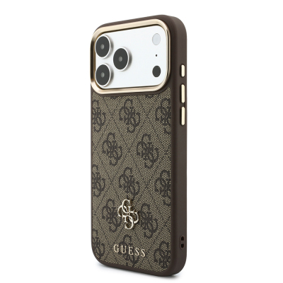 Apple iPhone 17 Pro Max Kılıf Guess Orjinal Lisanslı M-safe Şarj Özellikli 4G Büyük Metal Logolu Kartlıklı Kapak - 3