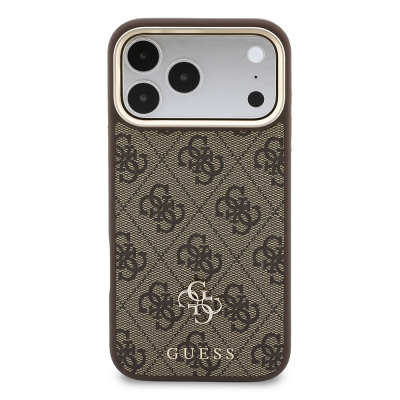 Apple iPhone 17 Pro Max Kılıf Guess Orjinal Lisanslı M-safe Şarj Özellikli 4G Büyük Metal Logolu Kartlıklı Kapak - 5