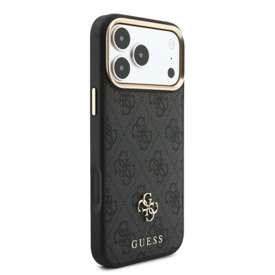 Apple iPhone 17 Pro Max Kılıf Guess Orjinal Lisanslı M-safe Şarj Özellikli 4G Büyük Metal Logolu Kartlıklı Kapak - 8