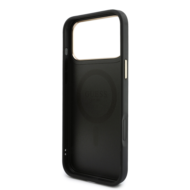 Apple iPhone 17 Pro Max Kılıf Guess Orjinal Lisanslı M-safe Şarj Özellikli 4G Büyük Metal Logolu Kartlıklı Kapak - 14