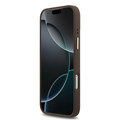 Apple iPhone 17 Pro Max Kılıf Guess Orjinal Lisanslı M-safe Şarj Özellikli 4G Desenli PU Metal Plaka Klasik Logolu Kapak - 7