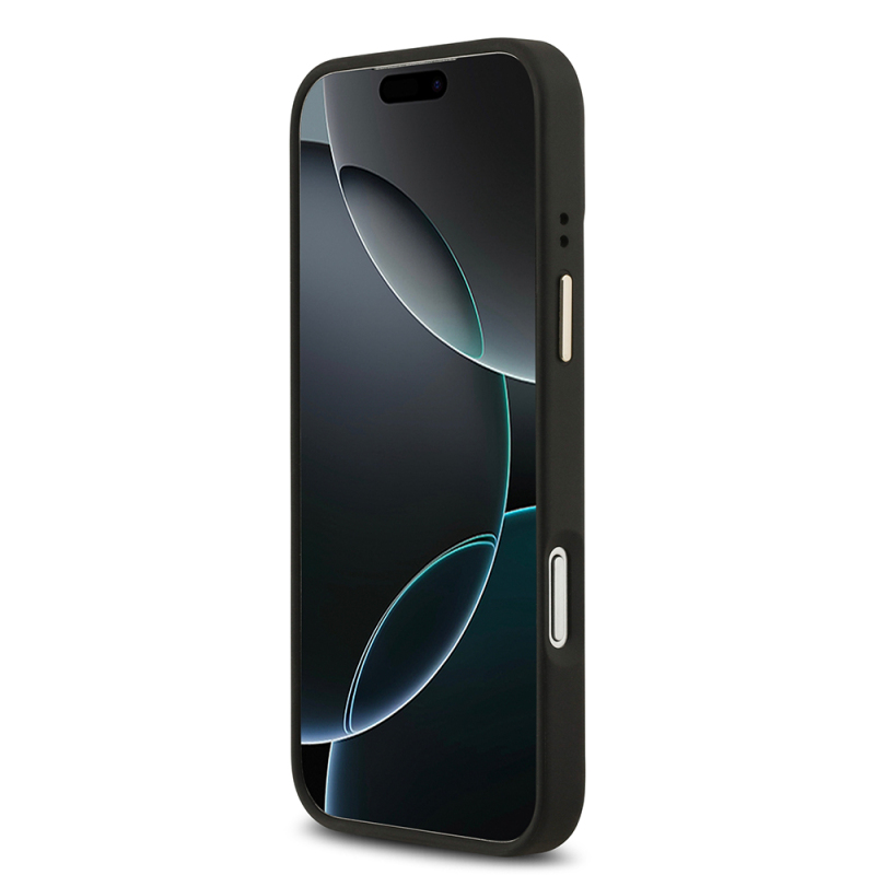Apple iPhone 17 Pro Max Kılıf Guess Orjinal Lisanslı M-safe Şarj Özellikli 4G Desenli PU Metal Plaka Klasik Logolu Kapak - 14