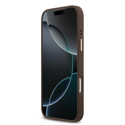 Apple iPhone 17 Pro Max Kılıf Guess Orjinal Lisanslı M-safe Şarj Özellikli Gold Metal Kamera Çerçeveli Taşlı 4G Logolu Kapak - 7
