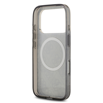 Apple iPhone 17 Pro Max Kılıf Guess Orjinal Lisanslı M-safe Şarj Özellikli IML Peony ve 4G Desenli Klasik Logolu Kapak - 16