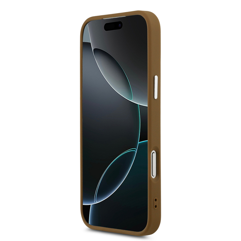 Apple iPhone 17 Pro Max Kılıf Guess Orjinal Lisanslı M-safe Şarj Özellikli PU Deri Metal Kamera Çerçeveli Üçgen Logolu Kapak - 14