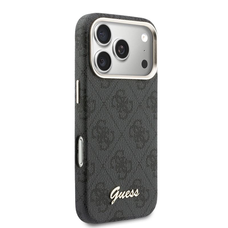 Apple iPhone 17 Pro Max Kılıf Guess Orjinal Lisanslı M-safe Şarj Özellikli Script Yazı Logolu 4G Desenli Kapak - 12