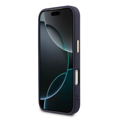 Apple iPhone 17 Pro Max Kılıf Guess Orjinal Lisanslı M-safe Şarj Özellikli Sıcak Baskılı Yazı Logolu PU Deri Peony Kapak - 38