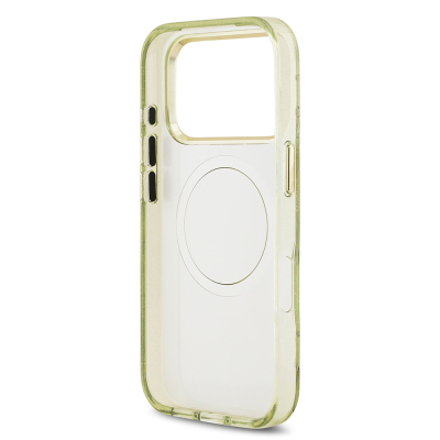 Apple iPhone 17 Pro Max Kılıf Guess Orjinal Lisanslı M-safe Şarj Özellikli Simli Çiçek Desenli Metal Kamera Çerçeveli Üçgen Logolu Kapak - 23