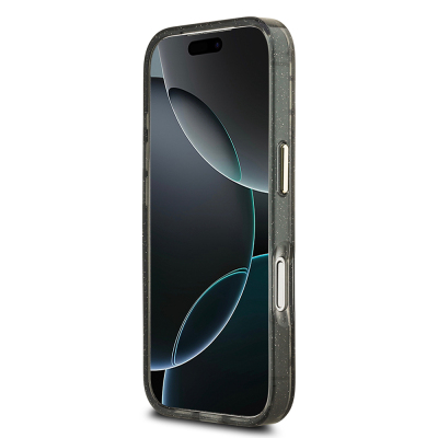 Apple iPhone 17 Pro Max Kılıf Guess Orjinal Lisanslı M-safe Şarj Özellikli Simli Çiçek Desenli Metal Kamera Çerçeveli Üçgen Logolu Kapak - 27