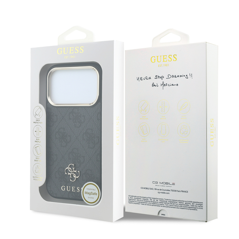 Apple iPhone 17 Pro Max Kılıf Guess Orjinal Lisanslı M-safe Şarj Özellikli Small 4G Classic Logolu Kapak - 15