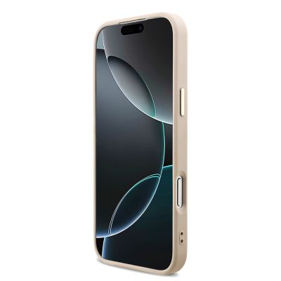 Apple iPhone 17 Pro Max Kılıf Guess Orjinal Lisanslı M-safe Şarj Özellikli Taşlı Üçgen Logo 4G Desenli Kapak - 8