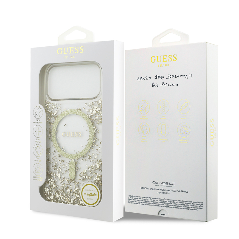 Apple iPhone 17 Pro Max Kılıf Guess Orjinal Lisanslı M-safe Şarj Özellikli Transparan Resin Bottom Kapak - 10