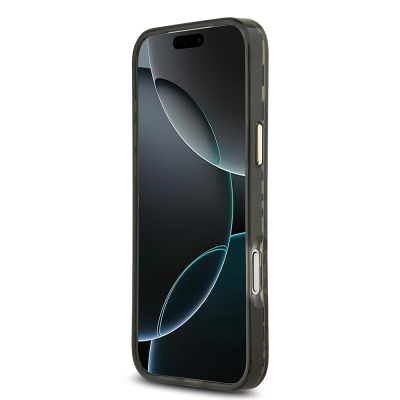 Apple iPhone 17 Pro Max Kılıf Guess Orjinal Lisanslı M-safe Şarj Özellikli Üçgen Logolu Simli Leopar Desenli Kapak - 13