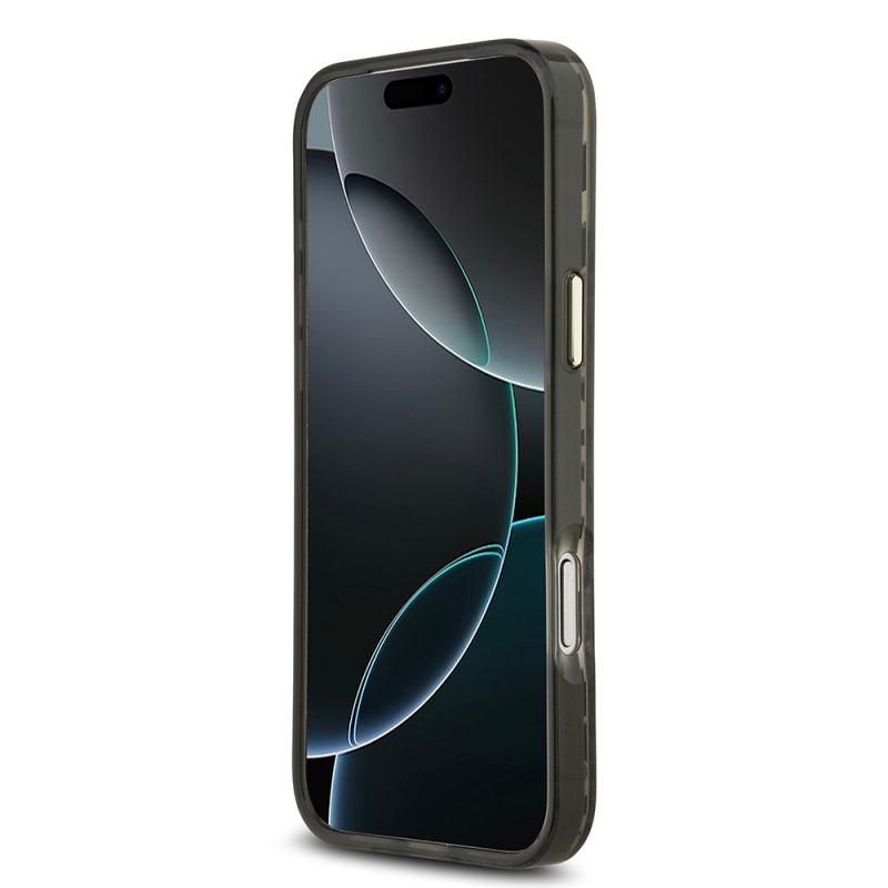 Apple iPhone 17 Pro Max Kılıf Guess Orjinal Lisanslı M-safe Şarj Özellikli Üçgen Logolu Simli Leopar Desenli Kapak - 13