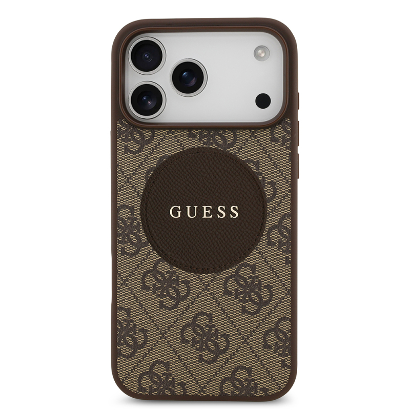 Apple iPhone 17 Pro Max Kılıf Guess Orjinal Lisanslı M-safe Şarj Özellikli Yazı Logolu Circle Classic Kapak - 5
