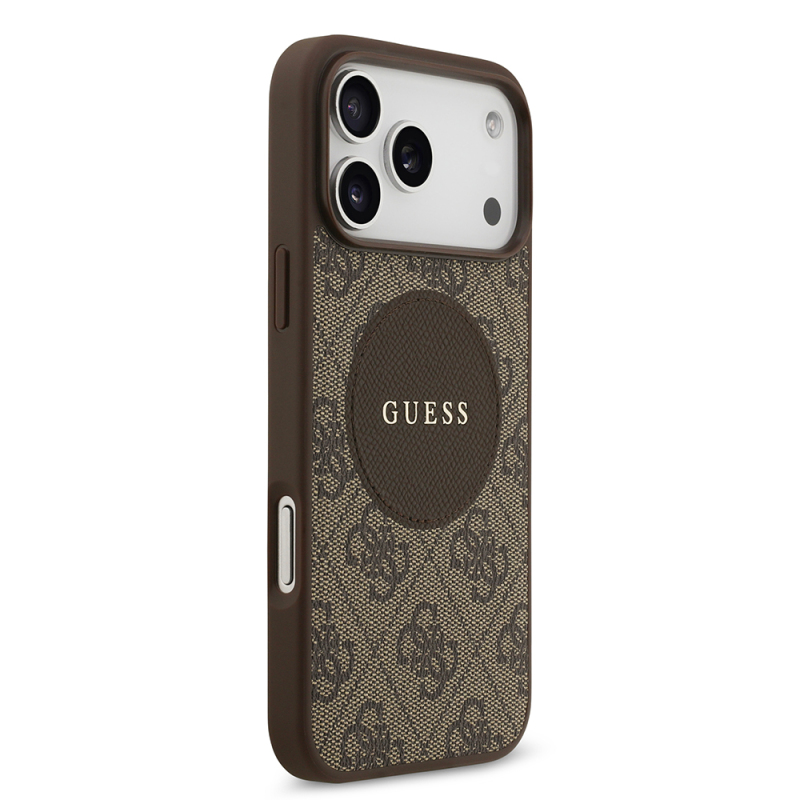 Apple iPhone 17 Pro Max Kılıf Guess Orjinal Lisanslı M-safe Şarj Özellikli Yazı Logolu Circle Classic Kapak - 6