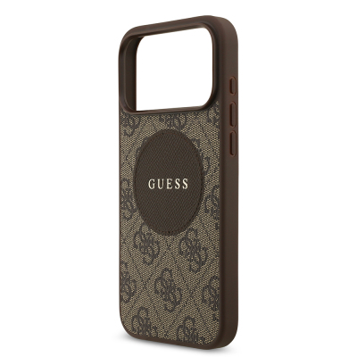 Apple iPhone 17 Pro Max Kılıf Guess Orjinal Lisanslı M-safe Şarj Özellikli Yazı Logolu Circle Classic Kapak - 9