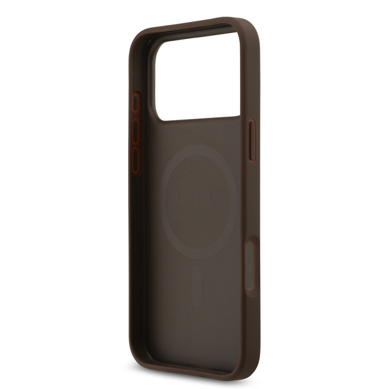 Apple iPhone 17 Pro Max Kılıf Guess Orjinal Lisanslı M-safe Şarj Özellikli Yazı Logolu Circle Classic Kapak - 10