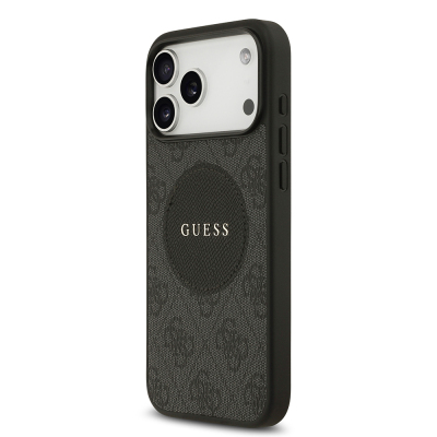 Apple iPhone 17 Pro Max Kılıf Guess Orjinal Lisanslı M-safe Şarj Özellikli Yazı Logolu Circle Classic Kapak - 11