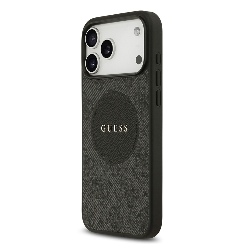 Apple iPhone 17 Pro Max Kılıf Guess Orjinal Lisanslı M-safe Şarj Özellikli Yazı Logolu Circle Classic Kapak - 11