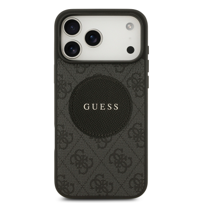 Apple iPhone 17 Pro Max Kılıf Guess Orjinal Lisanslı M-safe Şarj Özellikli Yazı Logolu Circle Classic Kapak - 12