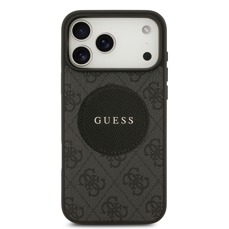 Apple iPhone 17 Pro Max Kılıf Guess Orjinal Lisanslı M-safe Şarj Özellikli Yazı Logolu Circle Classic Kapak - 12