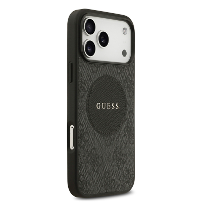 Apple iPhone 17 Pro Max Kılıf Guess Orjinal Lisanslı M-safe Şarj Özellikli Yazı Logolu Circle Classic Kapak - 13
