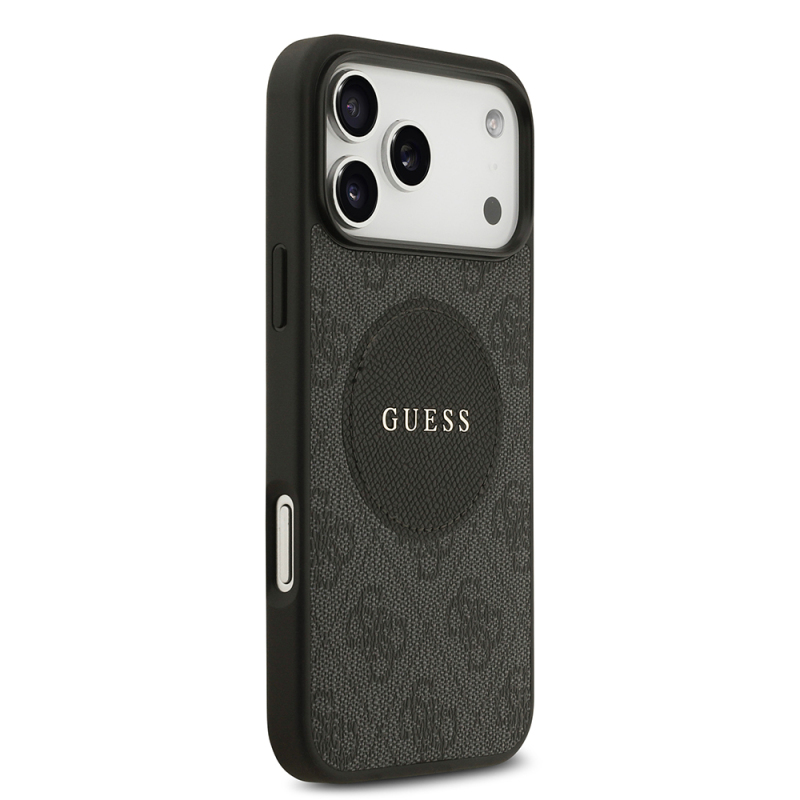 Apple iPhone 17 Pro Max Kılıf Guess Orjinal Lisanslı M-safe Şarj Özellikli Yazı Logolu Circle Classic Kapak - 13